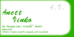 anett vinko business card